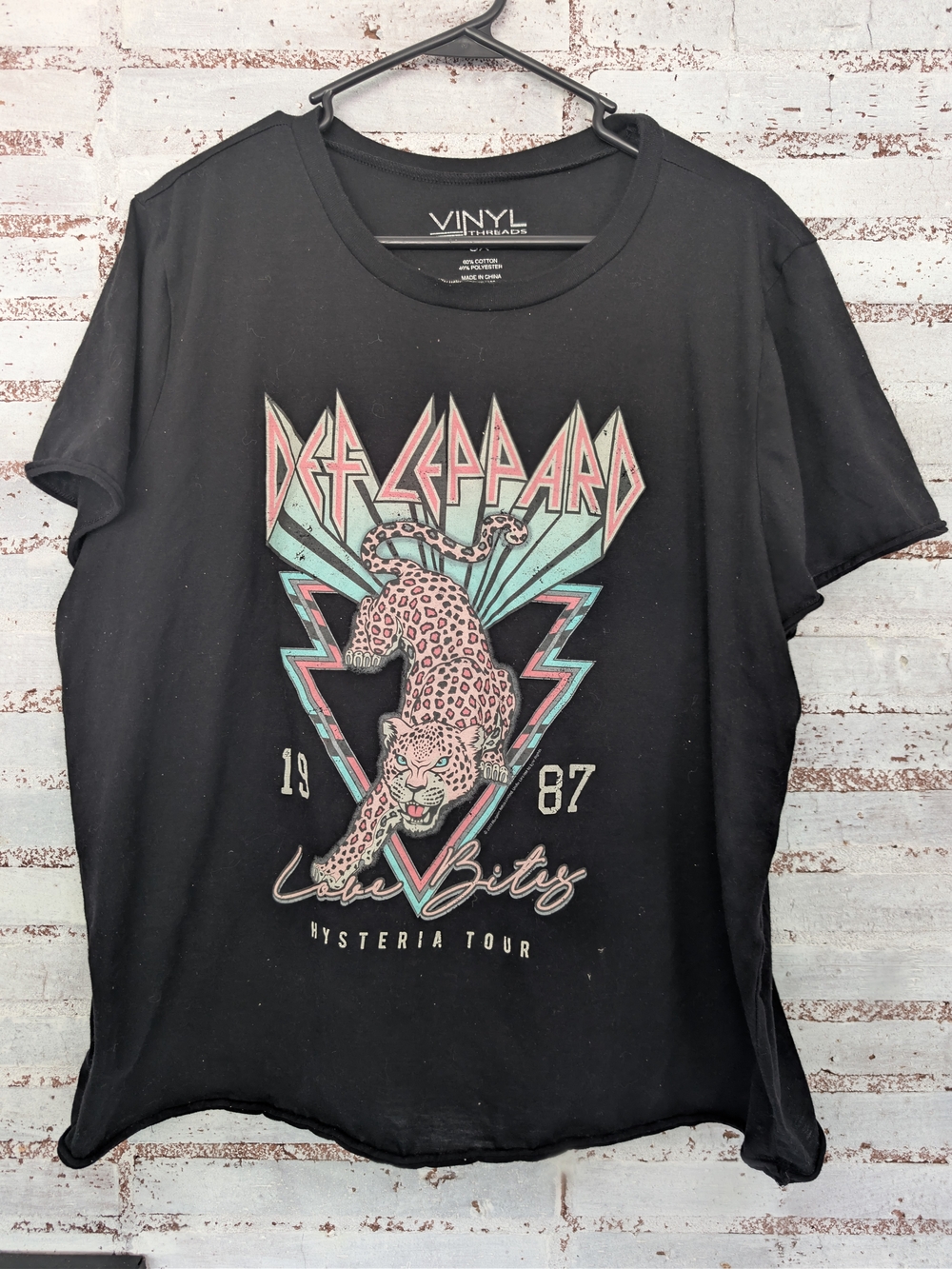 Def Leppard 1987 Hysteria Tour Black Graphic Tee